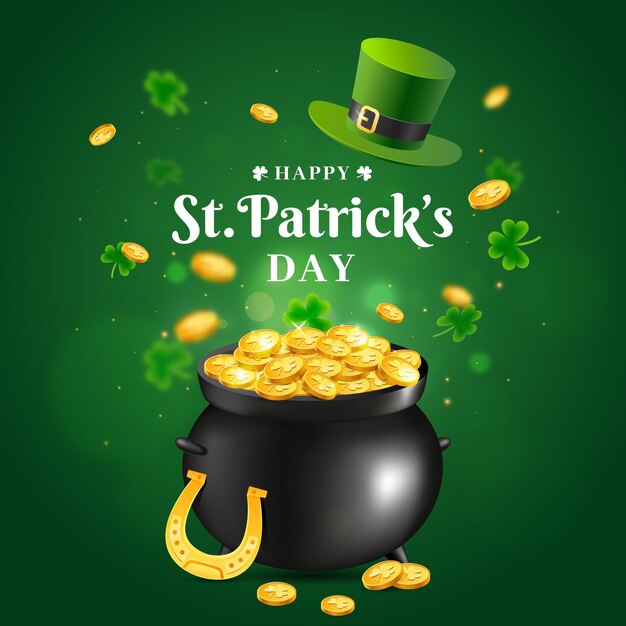 Realistic st. patrick's day background