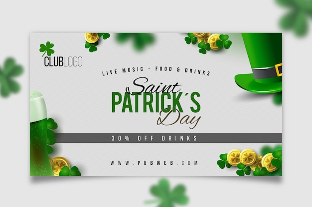 Free vector realistic st. patrick's day banner