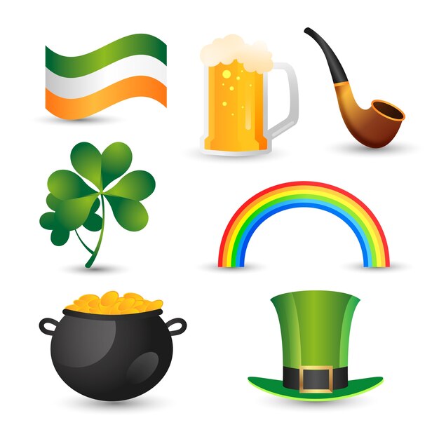 Realistic st. patrick's day element collection