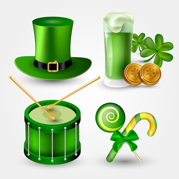 Realistic st. patrick's day elements collection