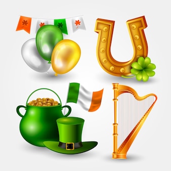 Realistic st. patrick's day elements collection