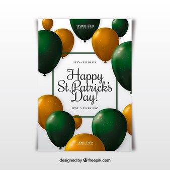 Realistic st. patrick's day flyer / poster template