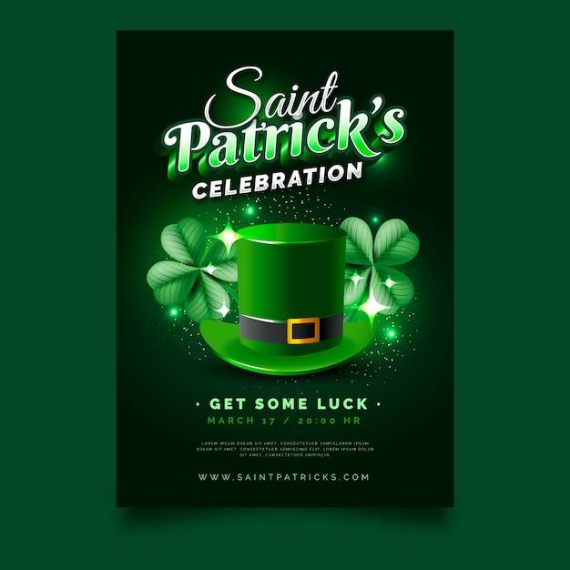 Realistic st. patrick's day flyer template