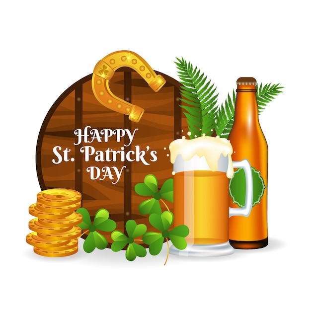 Realistic st. patrick's day illustration