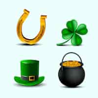 Free vector realistic st. patrick's day label collection