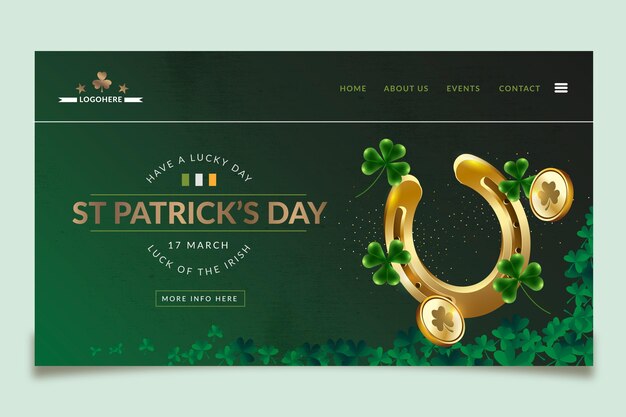 Free vector realistic st. patrick's day landing page