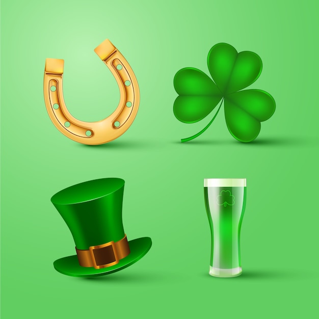 Free vector realistic st. patricks day element collection