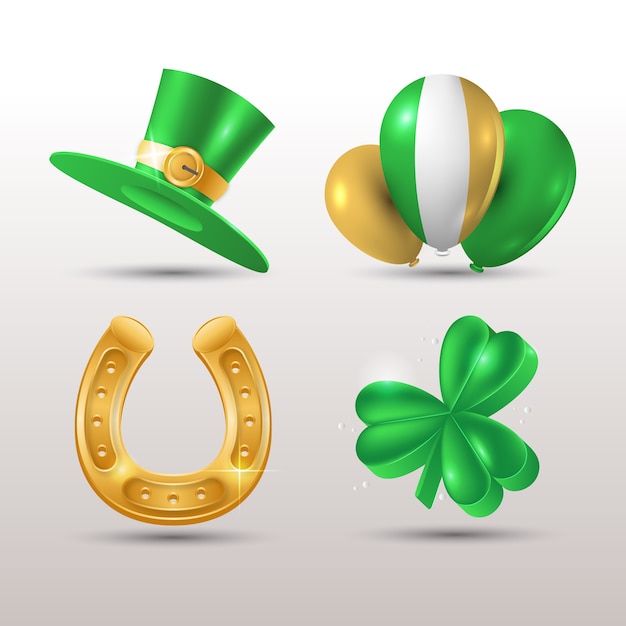 Free vector realistic st patricks day element collection