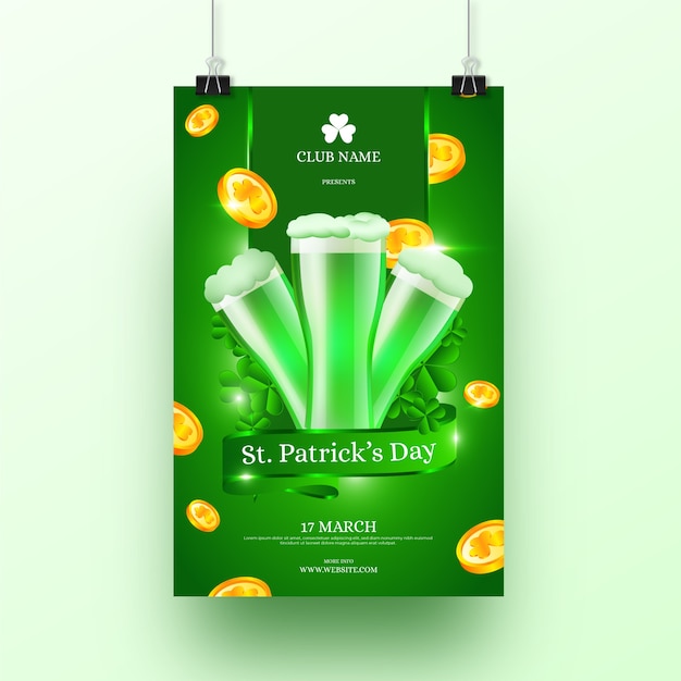 Realistic st. patricks day poster template