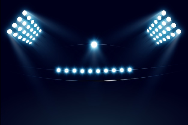 Бесплатное векторное изображение Реалистичные огни луча стадиона