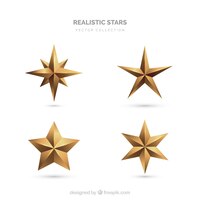 Бесплатное векторное изображение Реалистичная коллекция звезд