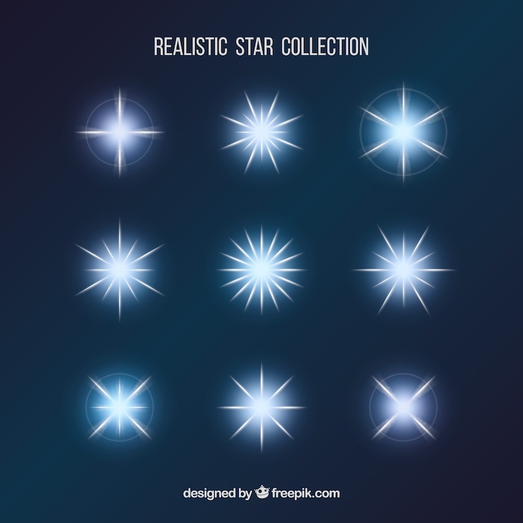 Free Vector realistic stars collection 