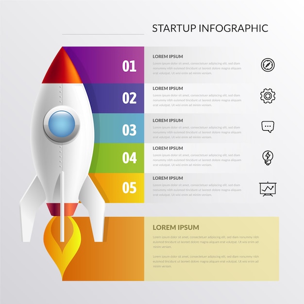 Realistic startup infographic