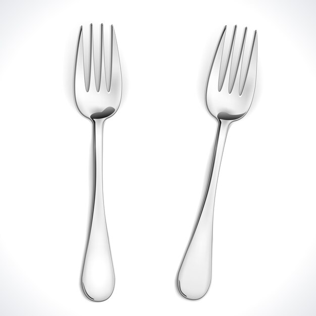 Realistic Steel Fork isolated