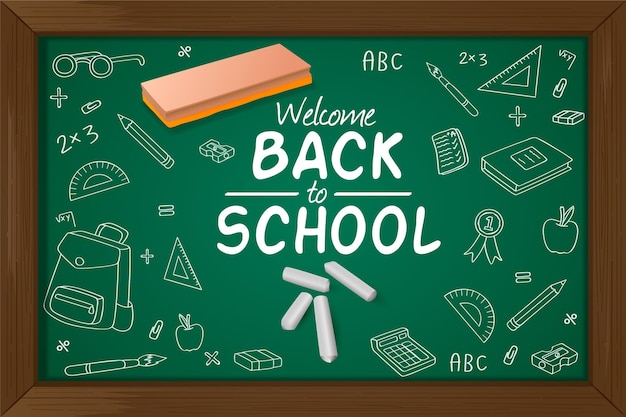 Realistic style back to school background