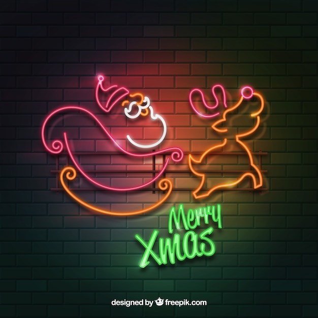 Realistic style background with christmas lights on a brick wall