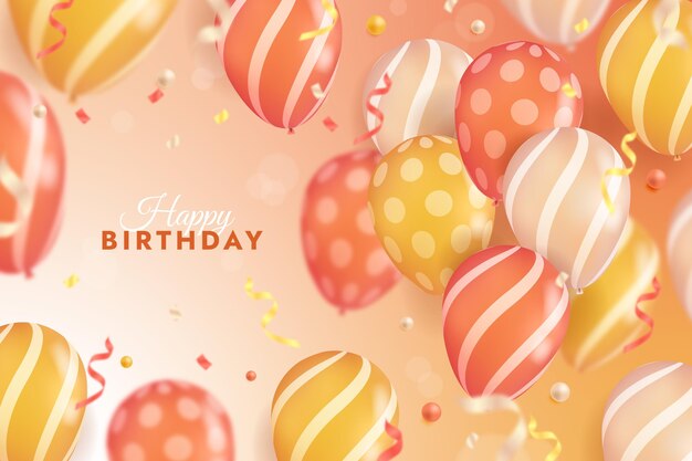 Realistic style balloons background