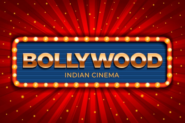 Free vector realistic style bollywood cinema sign