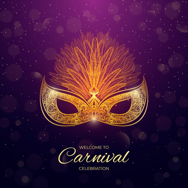 Realistic style brazilian carnival with mask