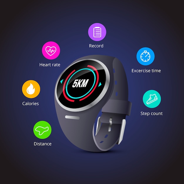 Realistic style fitness trackers