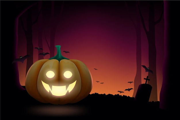 Realistic style halloween background