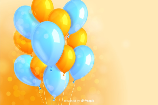 Realistic style happy birthday background