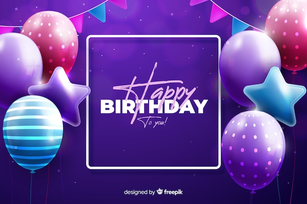 Realistic style happy birthday background