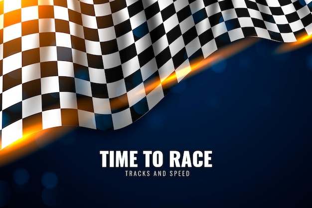 Realistic style racing checkered flag background