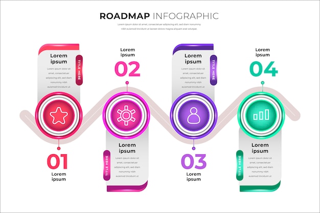 Realistic style roadmap infographic