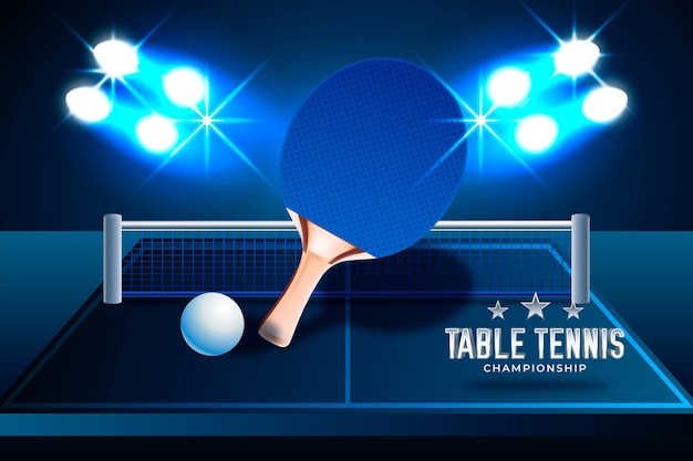 Free vector realistic style table tennis background