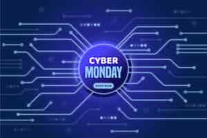 Free vector realistic style technology cyber monday