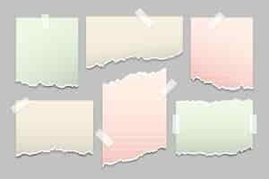 Free vector realistic style torn paper set