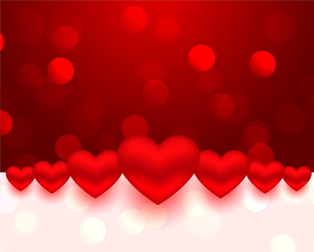 Free vector realistic style valentines day hearts card design