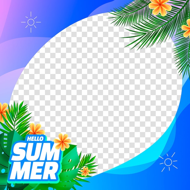 Free vector realistic summer facebook frame