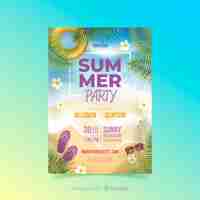 Free vector realistic summer party poster template