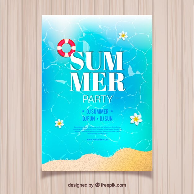 Realistic summer party poster