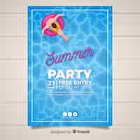 Free vector realistic summer party poster