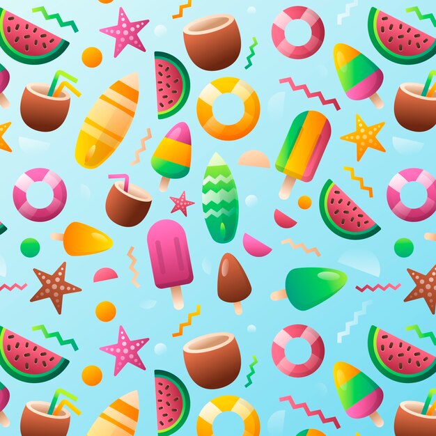 Realistic summer pattern design