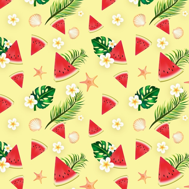 Free vector realistic summer pattern design