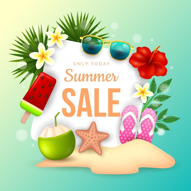 Realistic summer sale concept