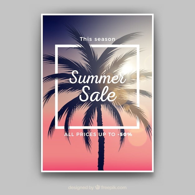 Free vector realistic summer sale flyer