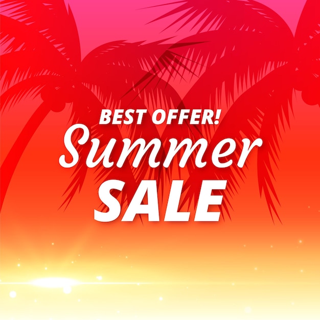 Free vector realistic summer sale illustration