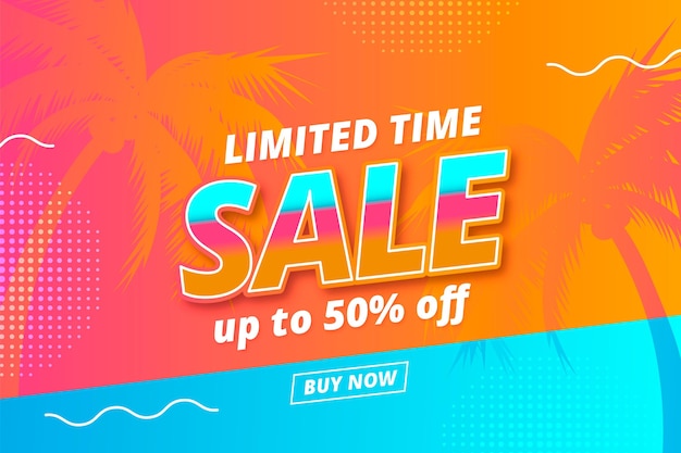 Realistic summer sale illustration