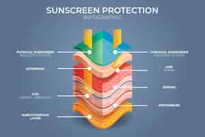 무료 벡터 현실적인 태양 보호 infographic