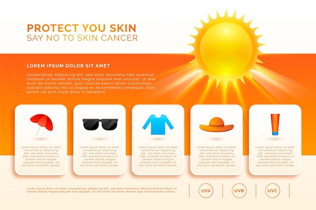Бесплатное векторное изображение Реалистичная солнцезащитная инфографика