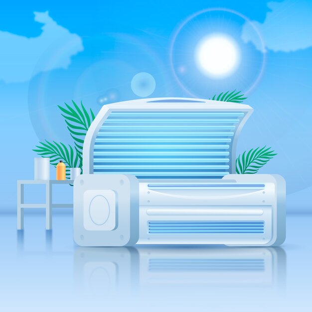 Realistic sunbed illustration