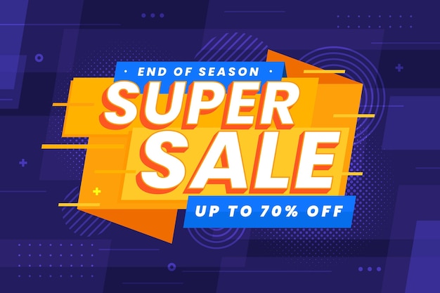 Realistic super sale background with discount