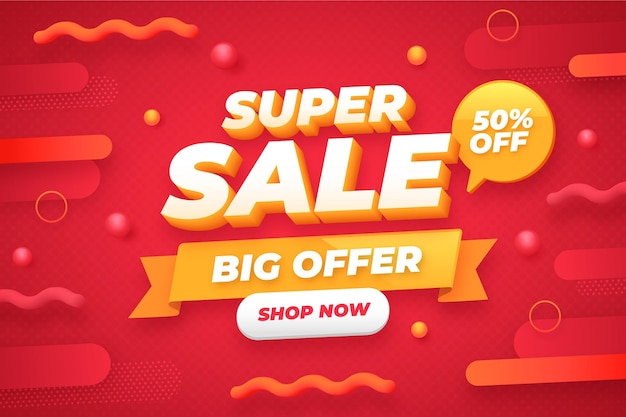 Free vector realistic super sale background