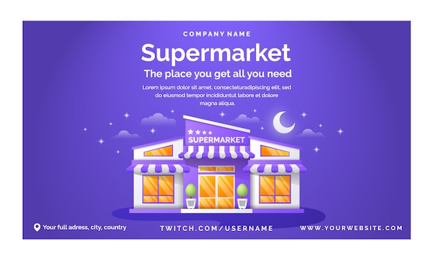 Free vector realistic supermarket twitch background