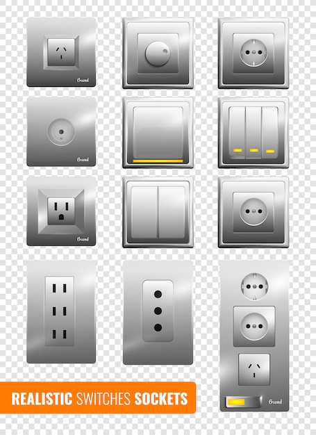 Free vector realistic switches and sockets